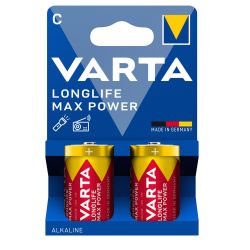 Varta C Longlife Max Power LR14 Alkaline Battery Pack of 2