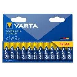 Varta AA Longlife Power Alkaline Battery LR6 Pack of 12