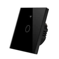 Smart Touch Switch Black 1 Gang without Neutral Wire. Only Live. 