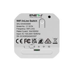 ENER-J Smart WiFi Light Switch Module 1 CH, App & Voice, Compatible with Alexa & Google Assistant