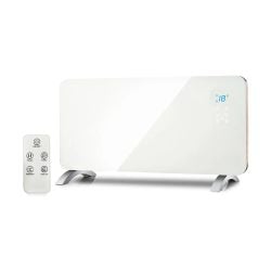 Smart Heater 2000W White Tempered Glass, Manual, APP & Voice Control