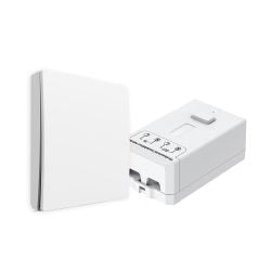 1 Gang Wireless Kinetic Switch White Finish & 500W RF&WiFi Receiver, ECO Series