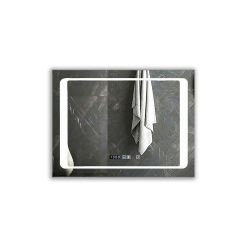 800 by 600 mm LED Bathroom Mirror with Bluetooth Speaker, Heated Demister, Touch Control, 3 Colors