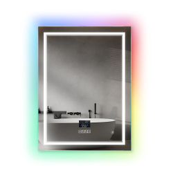 LED Mirror with CCT, RGB Border, Bluetooth Speaker, and Anti-Fog - 50x70cm Rectangular