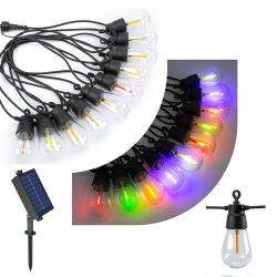 Solar RGB Meteor Show String Lights - 10 Meters, 10 Lamps, IP44