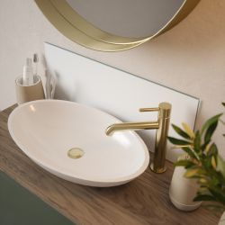 Matt White Glass Bathroom Splashback 250x600mm