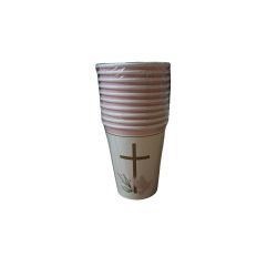 COMMUNION CUP PINK 260ML 10PCS