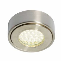Laghetto 1.5w LED Circular Surface Mounted Under Cabinet Light Satin Nickel