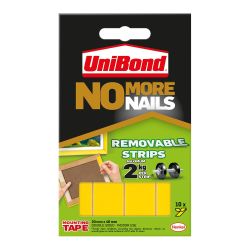 UniBond No More Nails Indoor Removable Mounting Tape Strips x10