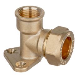 Compression Fittings - 1/2" x 3/4" F.I. Wall Plate Elbow  317W