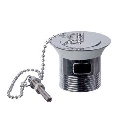 Basin Wastes - 11/4" Unslotted Basin Waste, C.P. Plug & Chain