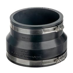 Large Flexible Rubber Couplings - 4" Clay x 4" C.I. PVC Flexible Rubber Coupling