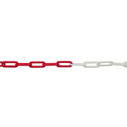 Plastic Chain, Red/White, 6Mm