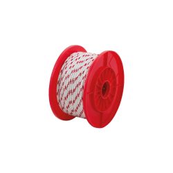 Pp Rope Double Braided, White/Red 6Mm