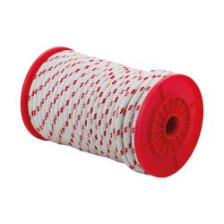 Pp Rope Double Braided, White/Red 12Mm