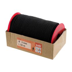 Pp Rope, Plaited, Black, 3Mm