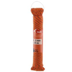 Pe/Pa Rope, Orange/Green, 3Mm,  25M