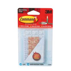 Command Decorating Clips With Water-Resistant Strips