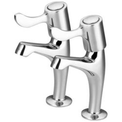 Pair 1/2" 1/4 Turn High Neck Sink Taps