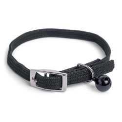 STRETCH NYLON CAT COLLAR BLACK