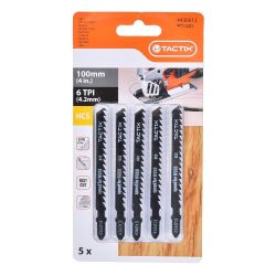 Tactix Jig Saw Blades 5Pc Hcs 100Mm(4")/6Tpi