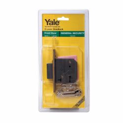 Yale 5 Lever E x ternal Door Brass Deadlock 2.5"