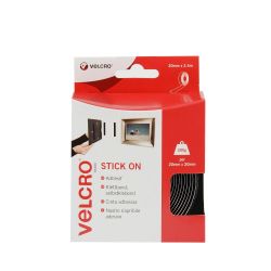 VELCROBrand Stick On Tape - 20Mm X 2.5M, Black