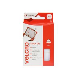 VELCROBrand Stick On Squares, 25Mm - White, 24Pk