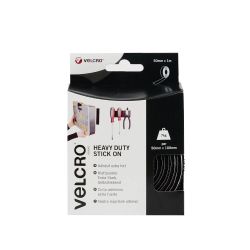 VELCROBrand Heavy Duty Stick On Tape - 50mm x 1m, Black