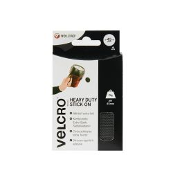 VELCROBrand Heavy Duty Stick On Coins, 45 mm - Black, Pack of 6