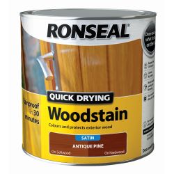 Ronseal 2.5 Litre Quick Drying Woodstain Satin Antique Pine