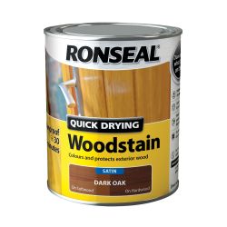 Ronseal 750ml Quick Drying Woodstain Satin Dark Oak