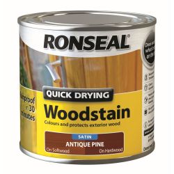Ronseal 250ml Quick Drying Woodstain Satin Antique Pine