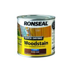 Ronseal 250ml Quick Drying Woodstain Satin Dark Oak
