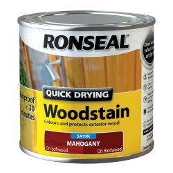 Ronseal 250ml Quick Drying Woodstain Satin Mahogany
