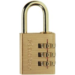 Master Lock 30mm brass finish 3 digit combination padlock
