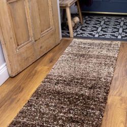 Murano Beige Stripe Runner Rug - 60cm x 240cm