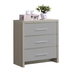 Alaska 3 Drawer Oak & Grey Gloss Chest