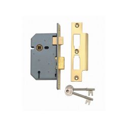 Basta Bathroom Lever Lock 2.5" 2 Brass