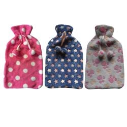 Single De Vielle Luxury Fleece Hot Water Bottle - Assorted