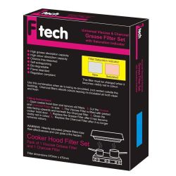 Cooker Filters - Fibertech Universal Viscose & Charcoal Grease Filter Set (Pink)