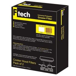 Cooker Filters - Fibertech Universal Polyester Grease Filter (Yellow) - 2 Pack