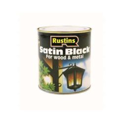 Rustins Satin Black Paint 500ml