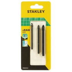Stanley  3 Piece Tile & Glass Drill Bit Set (5,6,8Mm)