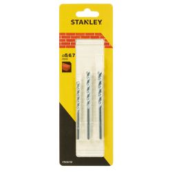 Stanley  3 Piece Standard Masonry Drill Bit Set (5,6,7Mm)