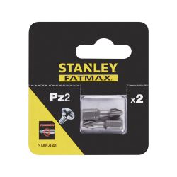 Stanley  Torsion Screwdriver Bits For Pozidrive Screws ( Pz2 X 25Mm X2)