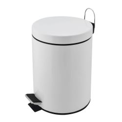 Round 5 Litre Pedal Bin - White