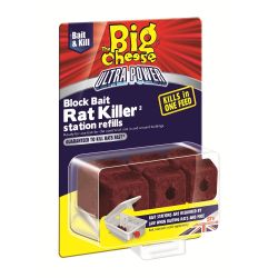 Ultra Power 6 x 20g Block Bait Rat Killer Station Refills