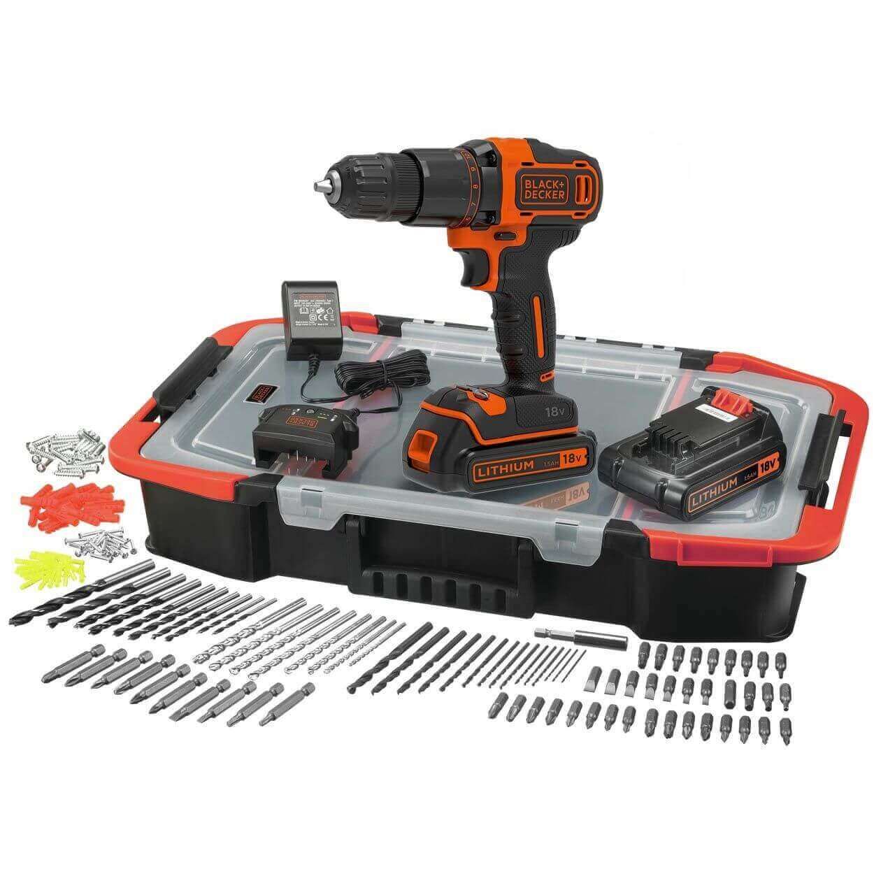 Black+Decker 18V Hammer Drill With 160 