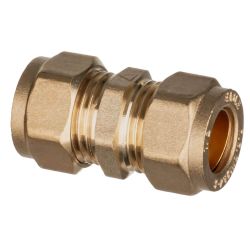 Metric Compression Fittings - 15mm x 1/2"Metric x Imperial Straight Coupling 310